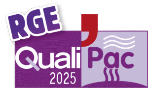 Logo RGE QualiPAC 2025 – installateur pompe à chaleur certifié