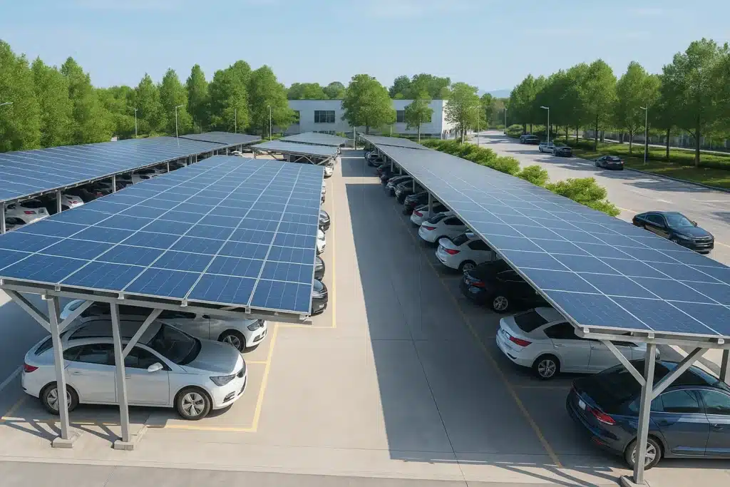 ombrière photovoltaïque sur parking